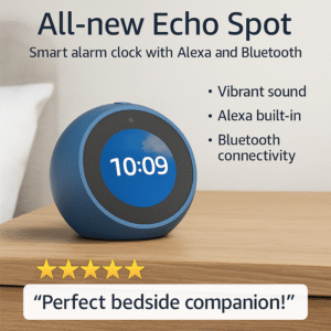 All new Echo Spot smart alarm clock